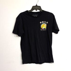 Riot Society | Men’s Black Graphic Short Sleeve T-Shirt Chinese Fish Design S